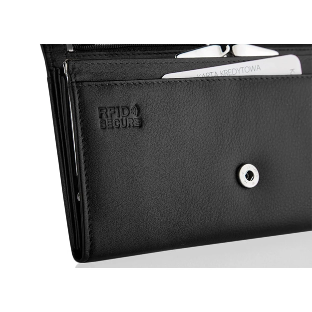 BETLEWSKI® PRESTIGE – Portfel damski w klasycznej czerni
