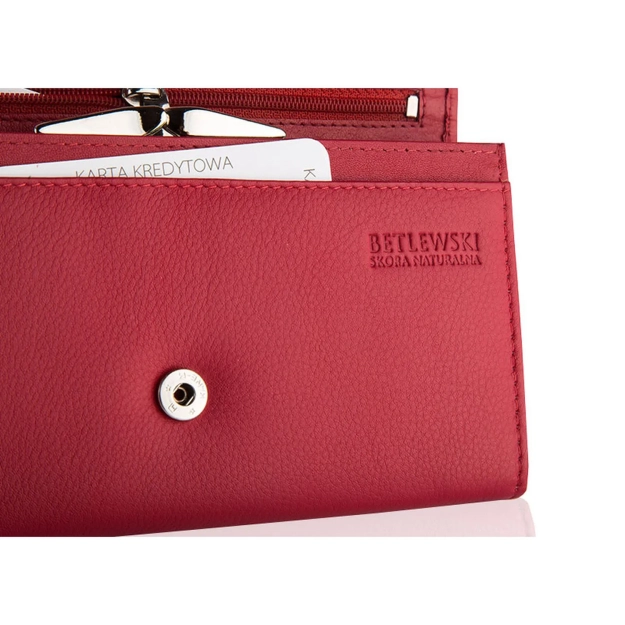 BETLEWSKI® SOFTLY – Portfel damski w eleganckiej czerwieni