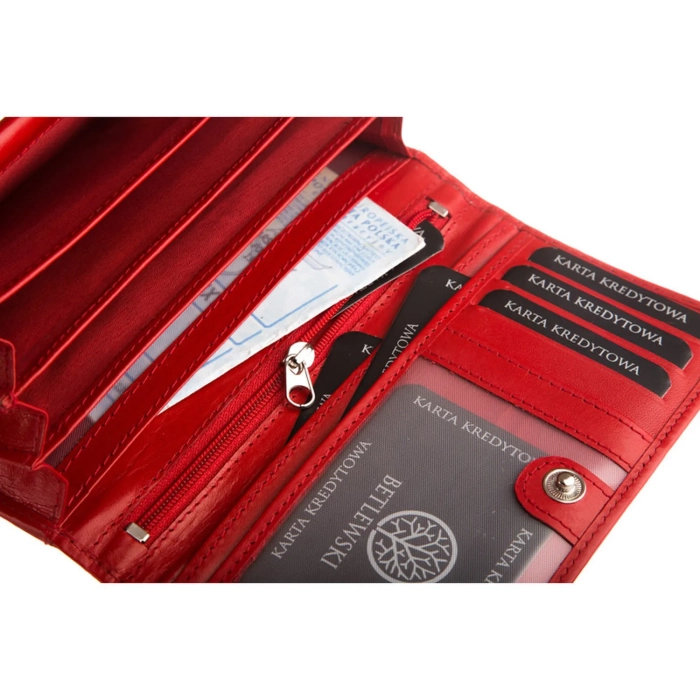 BETLEWSKI® BASIC – Portfel damski w eleganckiej czerwieni