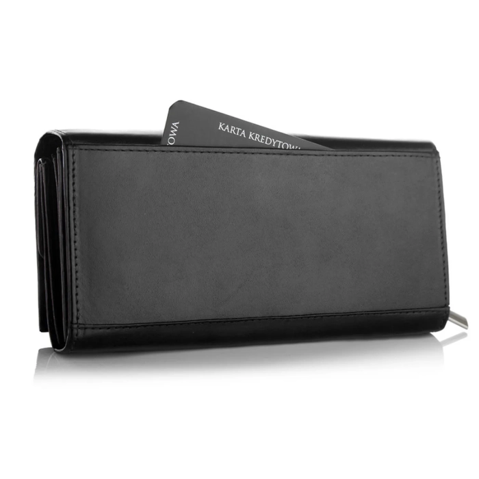 BETLEWSKI® BASIC –Duży Skórzany Portfel Damski RFID Elegancki Klasyczny