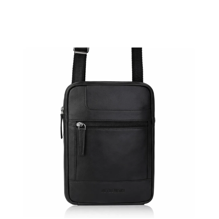 BETLEWSKI® CAMBRIDGE – Torba męska listonoszka w klasycznej czerni