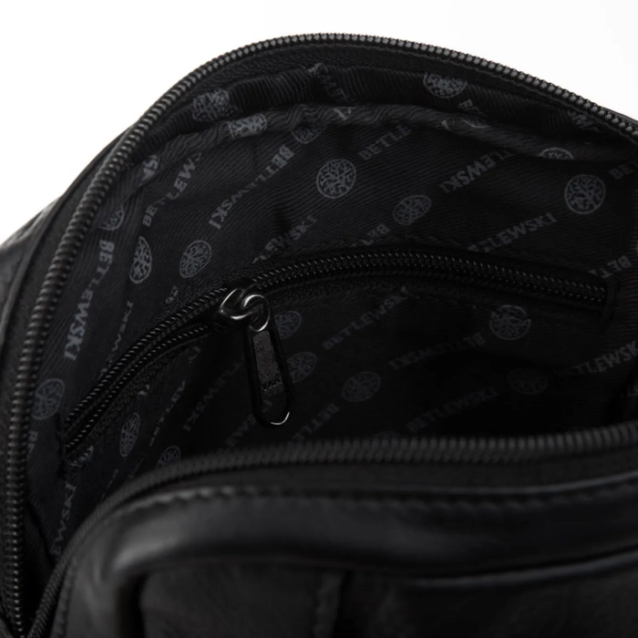 BETLEWSKI® CAMBRIDGE – Torba męska listonoszka w klasycznej czerni