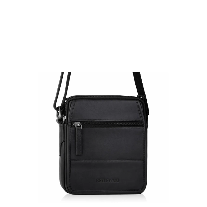 BETLEWSKI® CAMBRIDGE – Torba męska listonoszka w klasycznej czerni