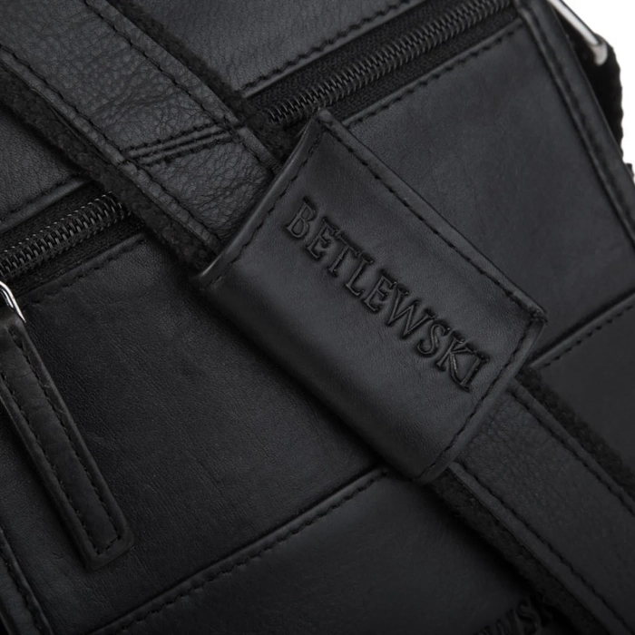 BETLEWSKI® CAMBRIDGE – Torba męska listonoszka w klasycznej czerni
