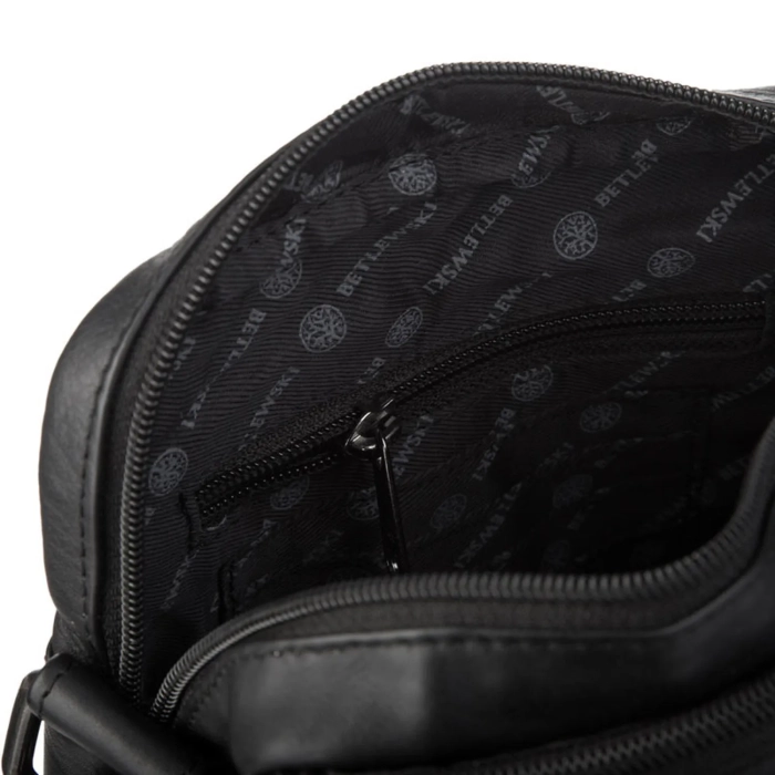 BETLEWSKI® CAMBRIDGE – Torba męska listonoszka w klasycznej czerni