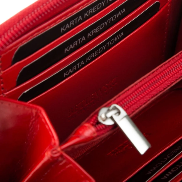 BETLEWSKI® BASIC – Portfel damski w eleganckiej czerwieni
