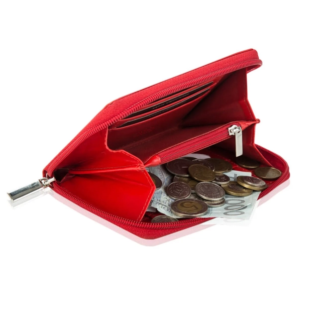 BETLEWSKI® BASIC – Portfel damski w eleganckiej czerwieni