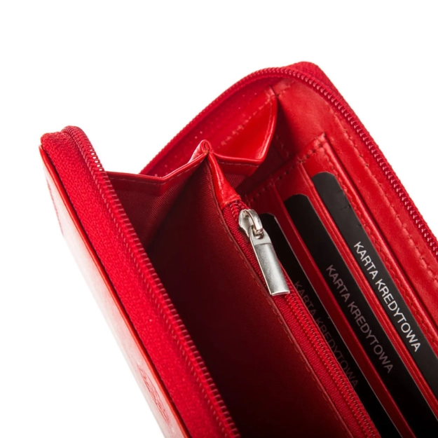 BETLEWSKI® BASIC – Portfel damski w eleganckiej czerwieni