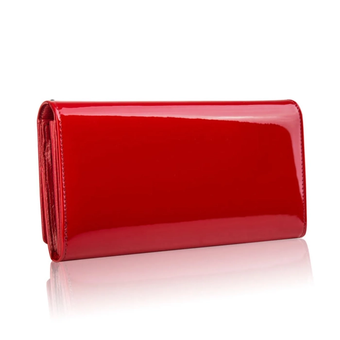 BETLEWSKI® SHINY – Lakierowany Skórzany Portfel Damski RFID Duży Elegancki