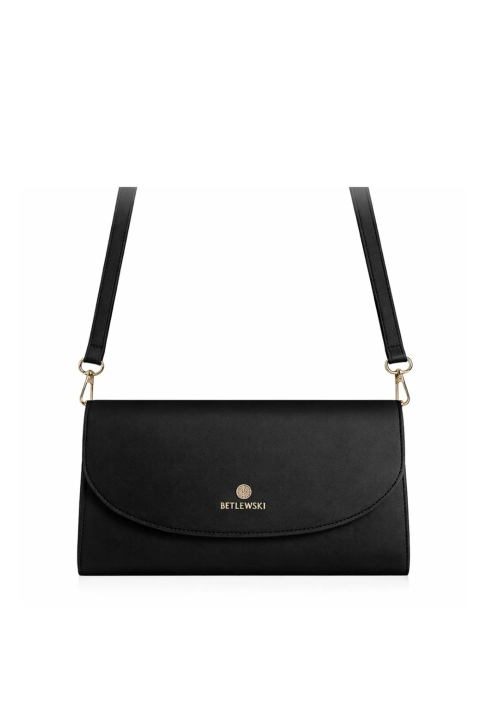 Czarna kopertówka Miley z ekoskóry elegancka torebka wizytowa