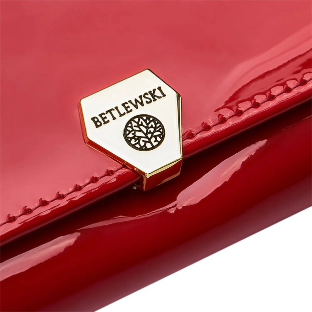 BETLEWSKI® SHINY – Portfel damski w eleganckiej czerwieni