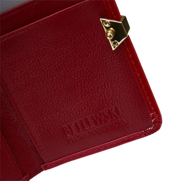 BETLEWSKI® SHINY – Portfel damski w eleganckiej czerwieni