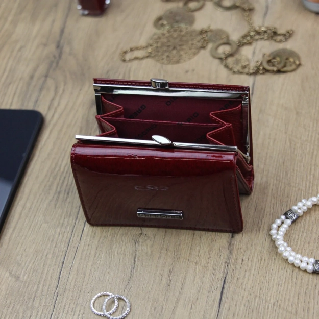 GREGORIO PT-117 – Elegancki czerwony portfel skórzany
