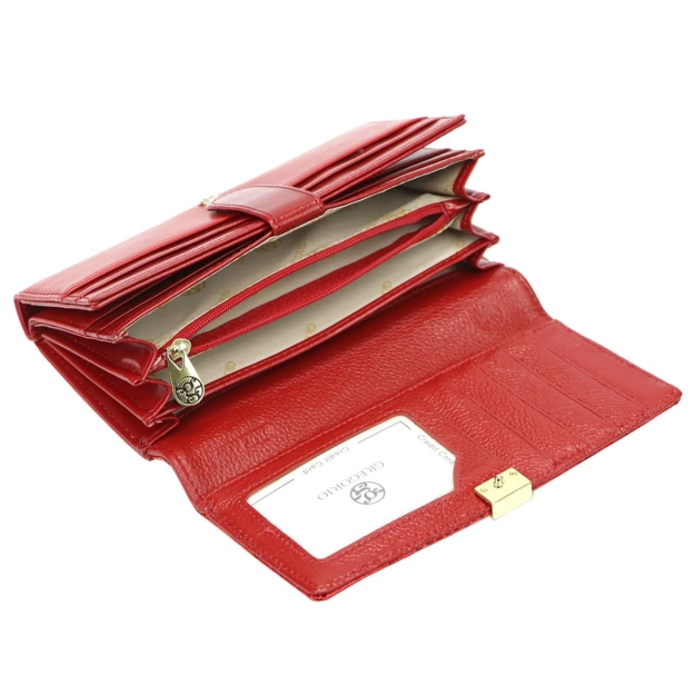 GREGORIO NL-102 – Elegancki czerwony portfel skórzany