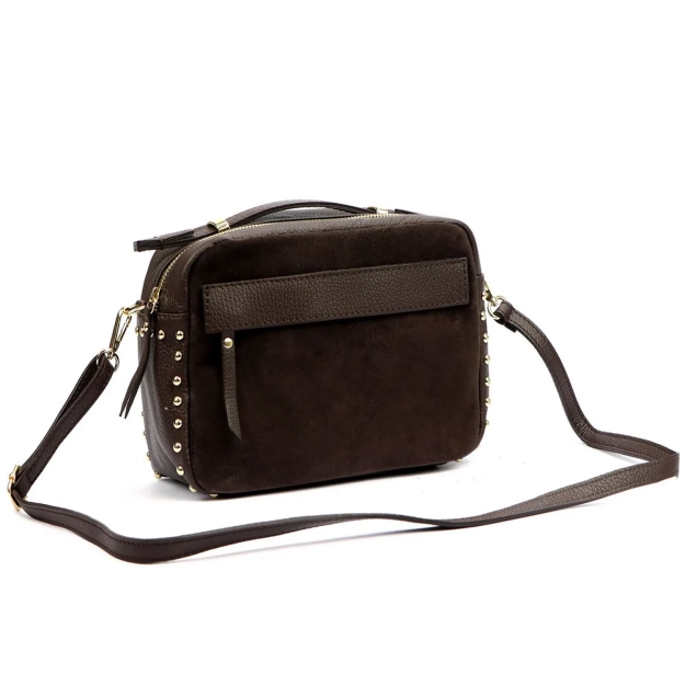 LUKA DOLLARO – Skórzana listonoszka w odcieniu ciemnego brązu