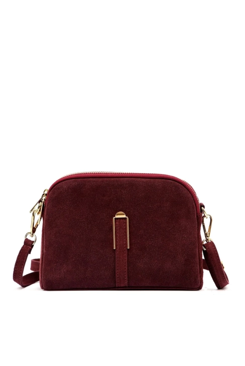 LUKA CLASSIC – Skórzana listonoszka damska w głębokim odcieniu bordo