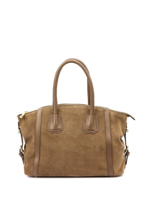 LUKA - Torebka damska ze skóry zamszowej shopper fango