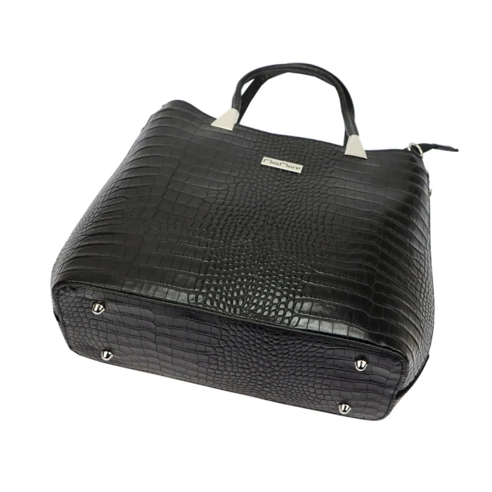 MIAMORE CROCO - Torebka ze skóry naturalnej shopperbag czarna