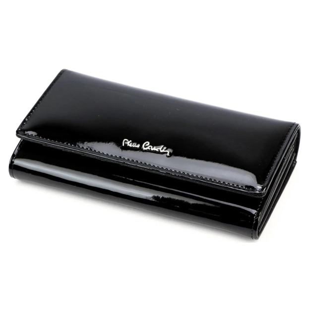 PIERRE CARDIN - Elegancki lakierowany portfel damski